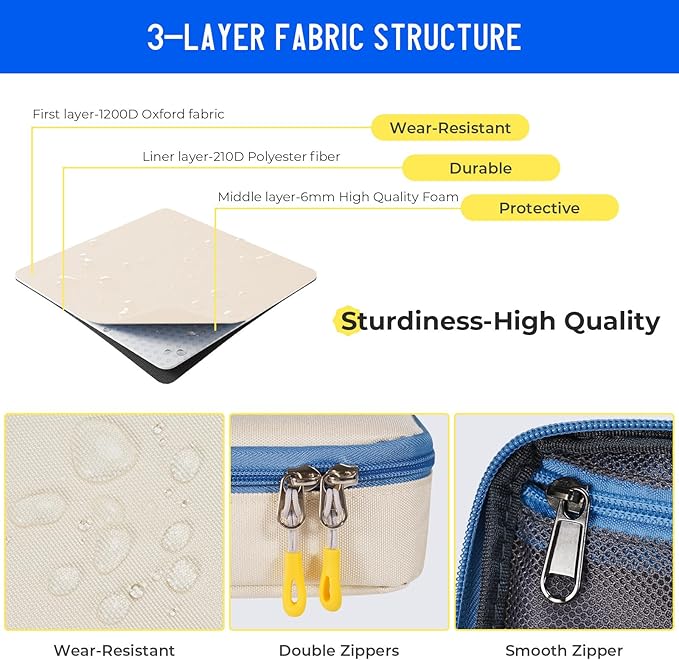 ECHSRT Big Pencil Case, Aesthetic Portable Zipper Pencil Bag with Hidden Pocket, Special Pouch for Men Women Adults, Stationery Organizer Pen Cases for Office Travel,Beige-DeskLoop Office