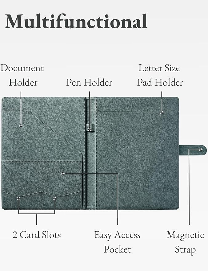 Mymazn Padfolio Portfolio Folder, Faux Leather Interview Resume Folder - Image 3