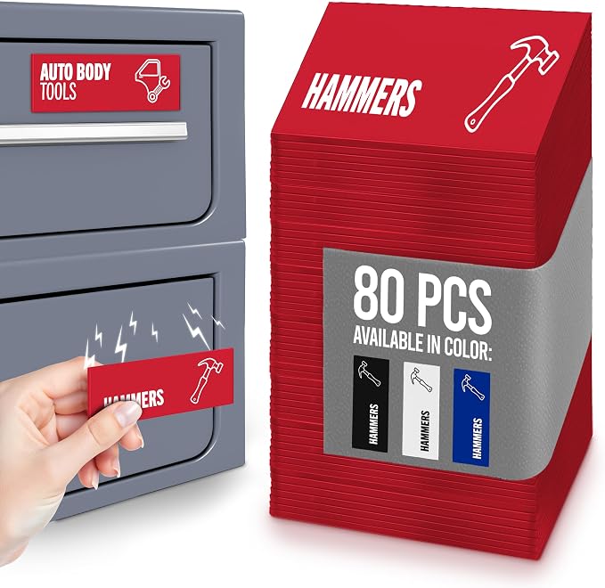 Magnetic Tool Labels for Toolbox – 80 Piece Heavy Duty Drawer & Tool Chest - Image 7