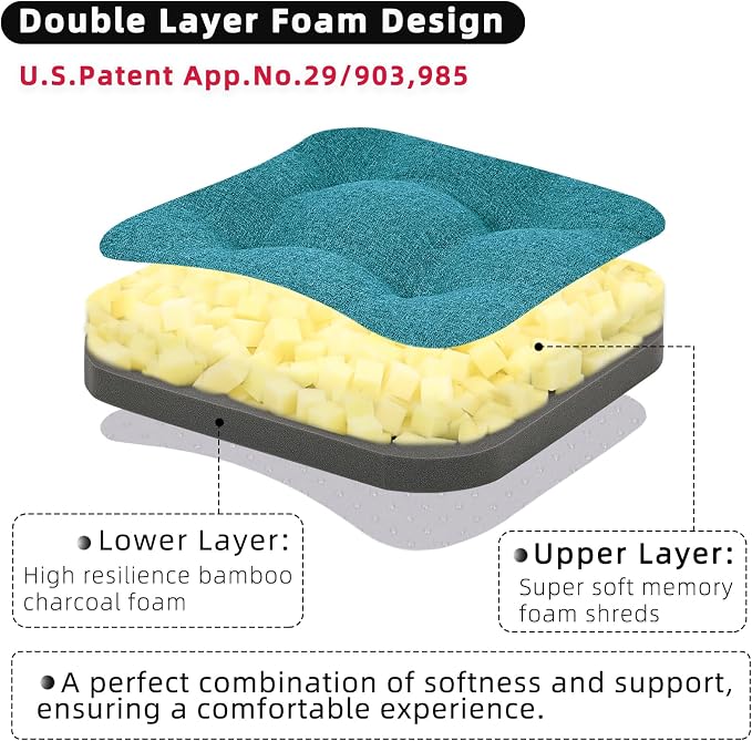 GOFORIT Memory Foam Cushion，Square Seat Cushions - Image 3