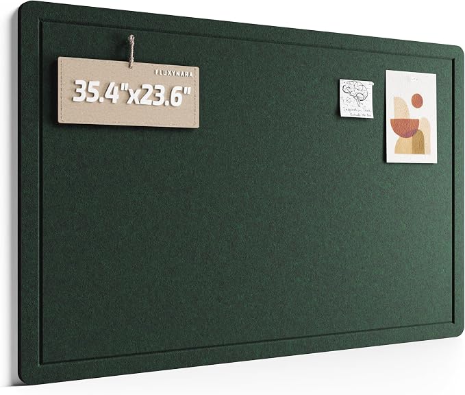 Fluxynara Bulletin Board, 35.4" x 23.6" Cork Board Alternative by FLUXYNARA