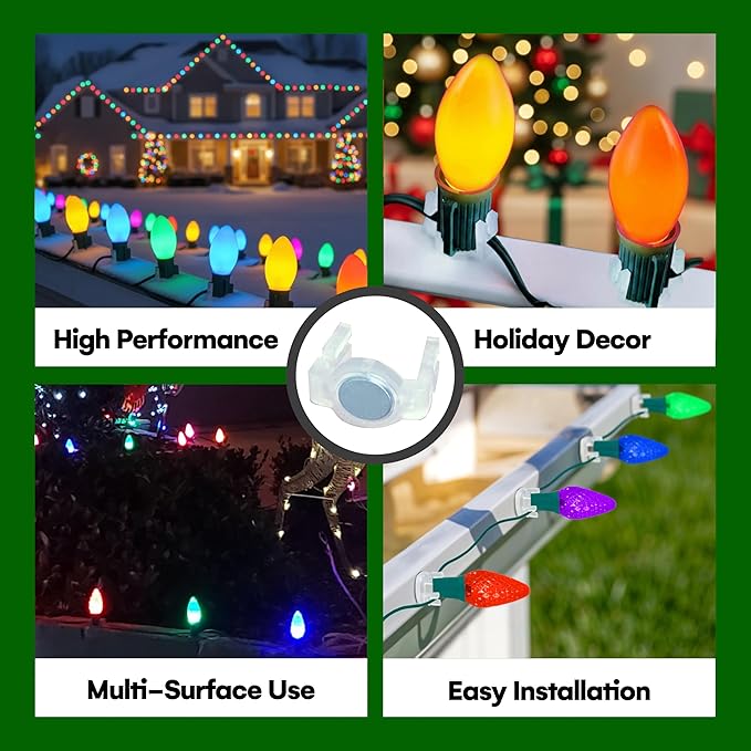 Signs Authority 100 Pack Extra Strong Magnetic Christmas Light Clips - Image 6