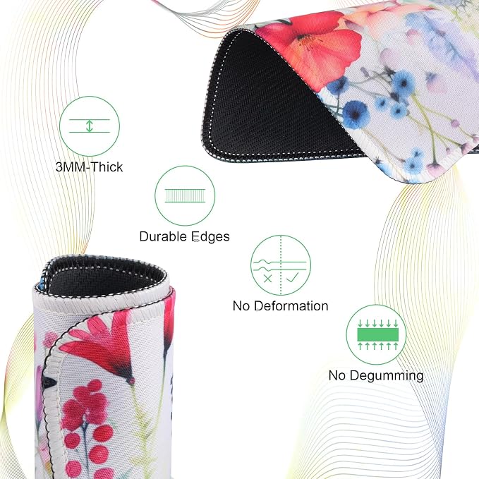 3 Pack Small Mouse pad Beautiful Flowers Plants Mouse Pads - Image 3