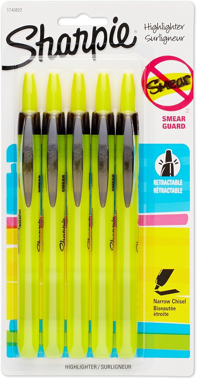 SHARPIE 1740822 Accent Retractable Highlighter, Chisel Tip, Fluorescent Yellow by Unknown