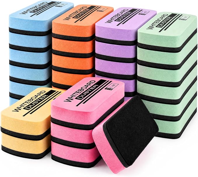 Outus 30 Pcs White Board Erasers Bulk Magnetic Dry Erase Erasers Assorted Color by Outus