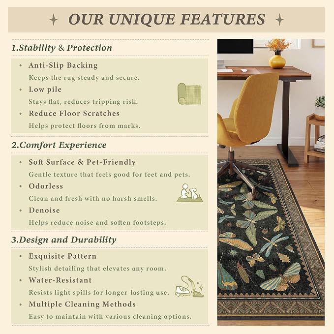 4'x5' Dark Green Office Chair Mat - Image 8