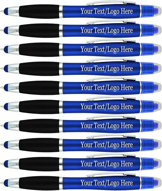 Personalized Pens with Gel Highlighter and Stylus -200 Pack Bulk-Free Imprint - by Sypen