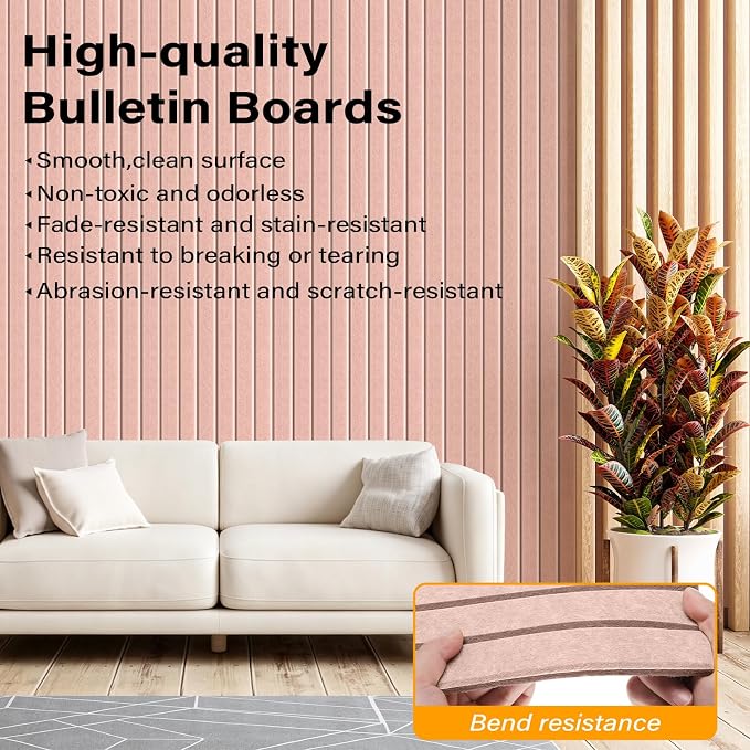 Large Felt Bulletin Board，36" x 24" 6 Pack Cork Board Alternative - Image 5