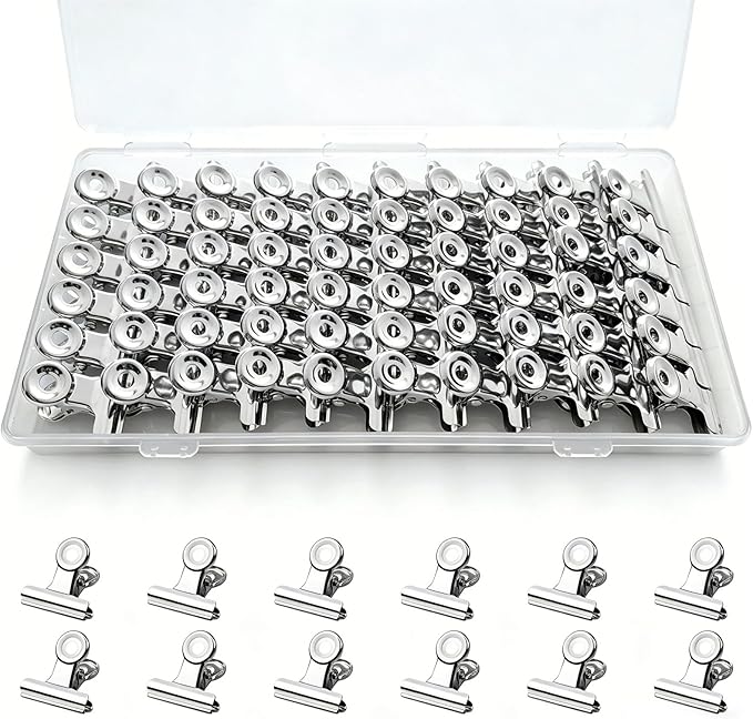 60 Pcs Metal Bulldog Clips, Tiny Metal Binder Paper Clips by Unknown