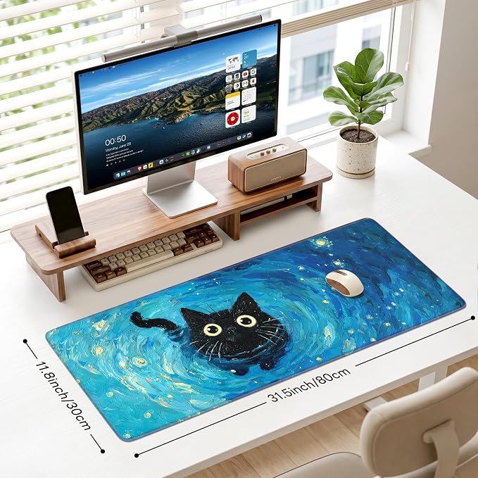 Desk Mat, Big Desk Pad, 31.5x11.8 Inches Extended Big Gaming Mouse Pad - Image 3