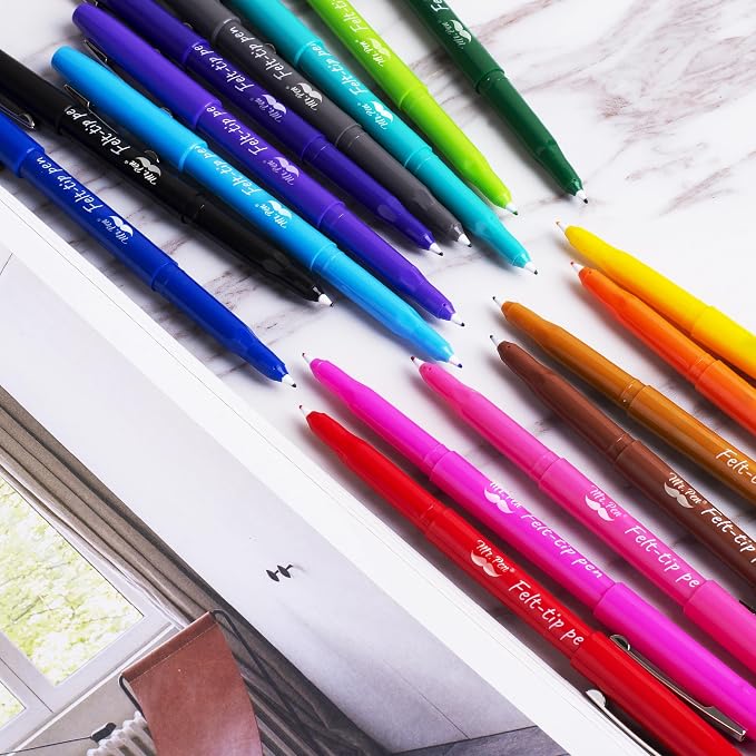 Mr. Pen- Felt Tip Pens, 16 Pack, 0.7 mm, Colorful Felt Tip Pens, Fast Dry | No - Image 8