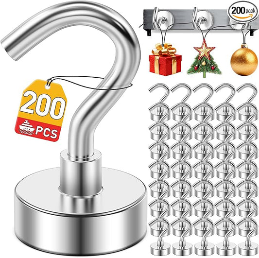 200 Pack Magnetic Hooks for 2026 Cruise Cabins Beach Vacation 30lbs+ Heavy Duty by MUKFIRM