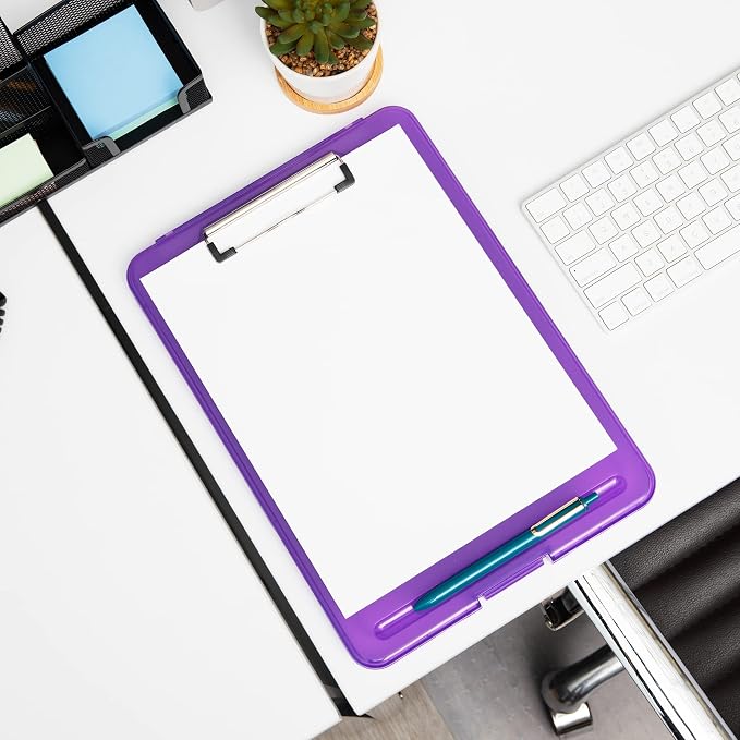 Mind Reader Clipboard with Storage, Nursing Clipboard, 9.25"L x 13.25"W x 1"H - Image 6