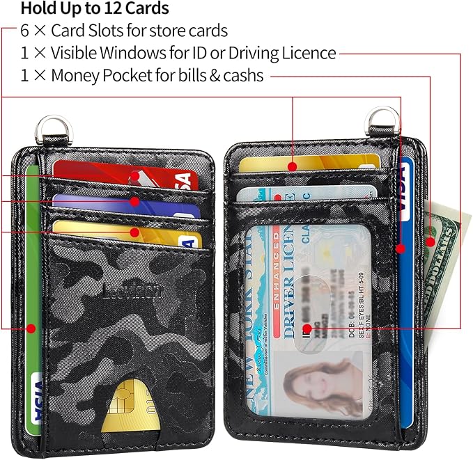 Slim Minimalist Front Pocket Wallet, RFID Blocking Credit Card Holder Wallet - Image 5