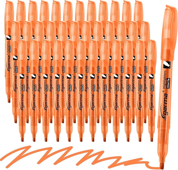 Cgerma Orange Highlighters, 36 Pack, Chisel Tip Highlighter Pack, Quickly Drying by Cgerma