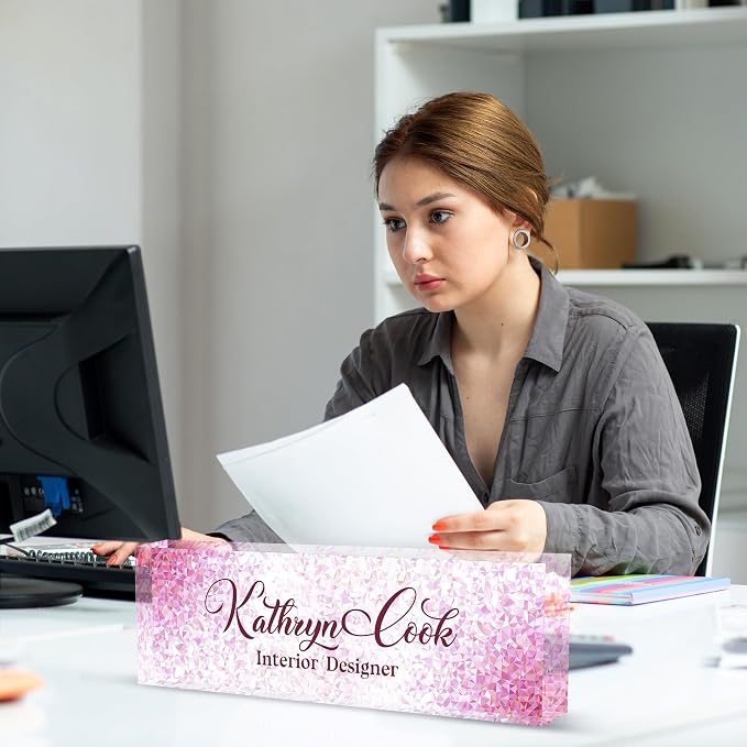 Acrylic Desk Name Plate Personalized, Office Desk Decor, Employee Appreciation - Image 5