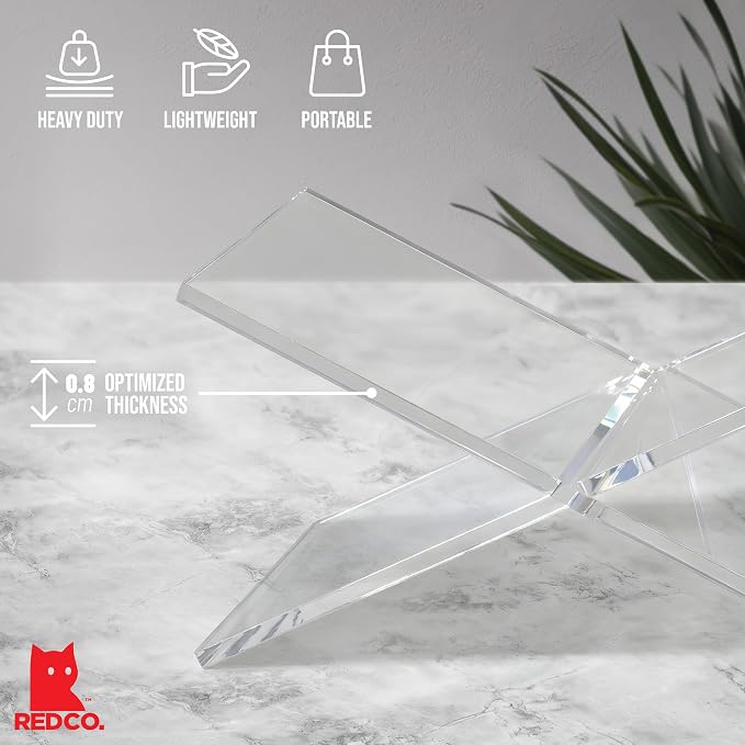 Red Co. Transparent Clear Acrylic Book Holder 2 Piece Reading Stand - Image 3