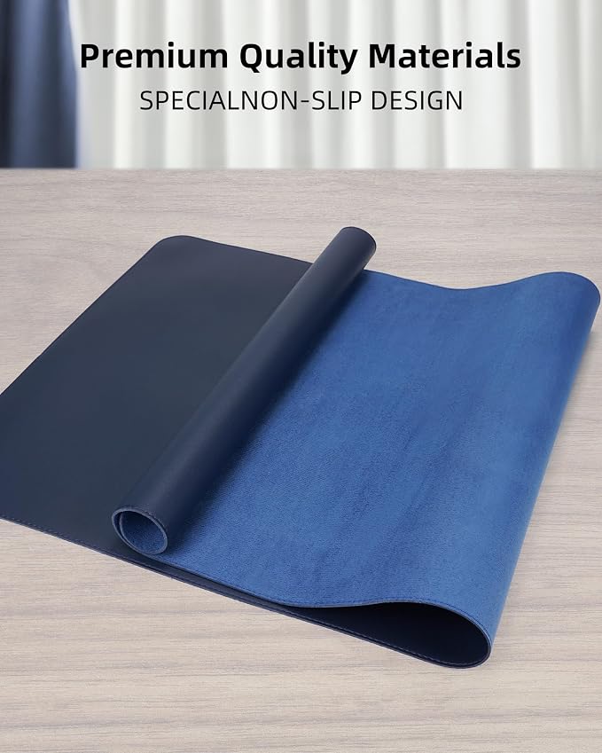 Leather Desk Pad Protector, Mouse Pad, Office Mat, Non-Slip PU Leather Blotter - Image 2