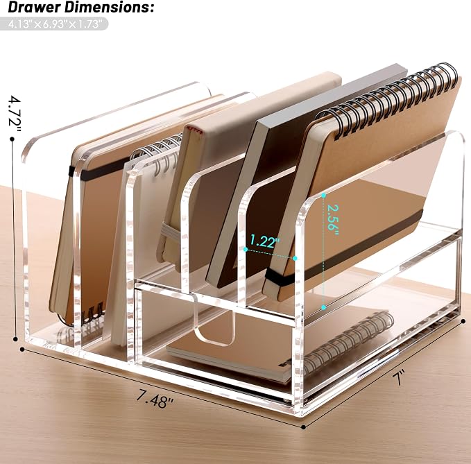 SANRUI Desk Organizers and Accessories, Acrylic Mail Organizer Countertop - Image 5