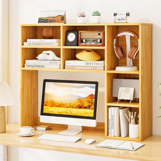 Tangkula Desktop Bookshelf, 3-Tier Desk Display Rack Organizer - Image 2