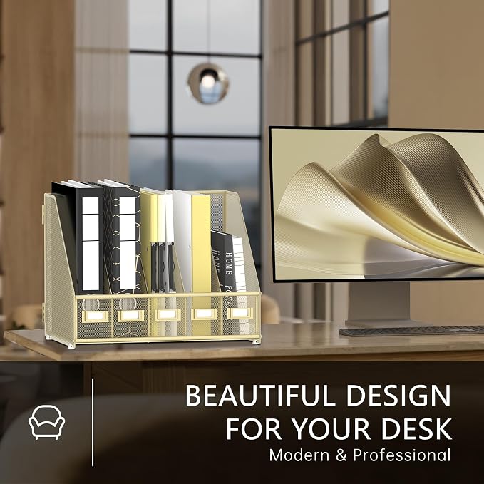 DALTACK Desk Organizers Metal Magazine File Holder - Image 4