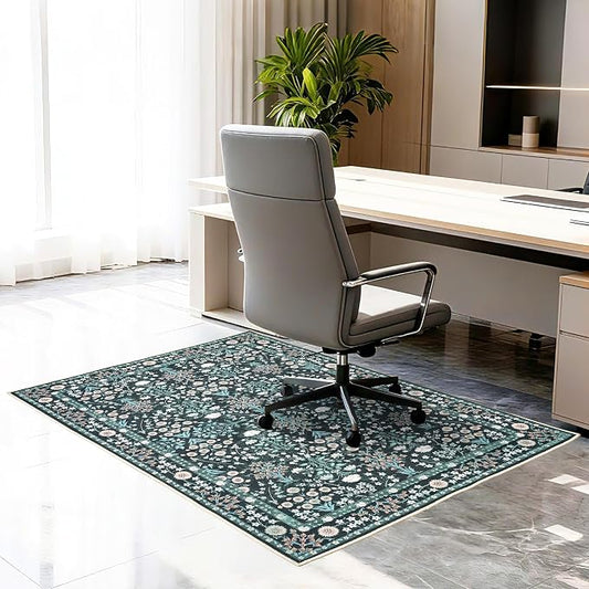 Office Chair Mat for Hardwood Tile Floor, Machine Washable Office Area Carpet by Ufeekare