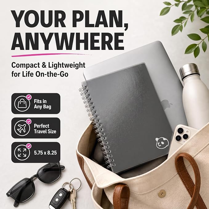 Panda Planner 2026 Undated Daily Planner 5.75" x 8.25", spiral binding - Image 6