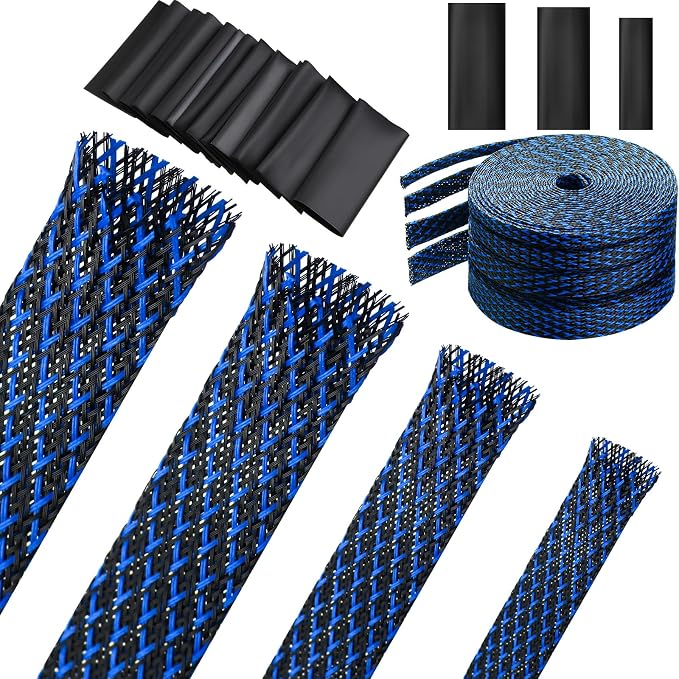 Tatuo 65.6 ft Expandable Braided Cable Sleeve Multi Size Braided Wire Sleeve by Tatuo