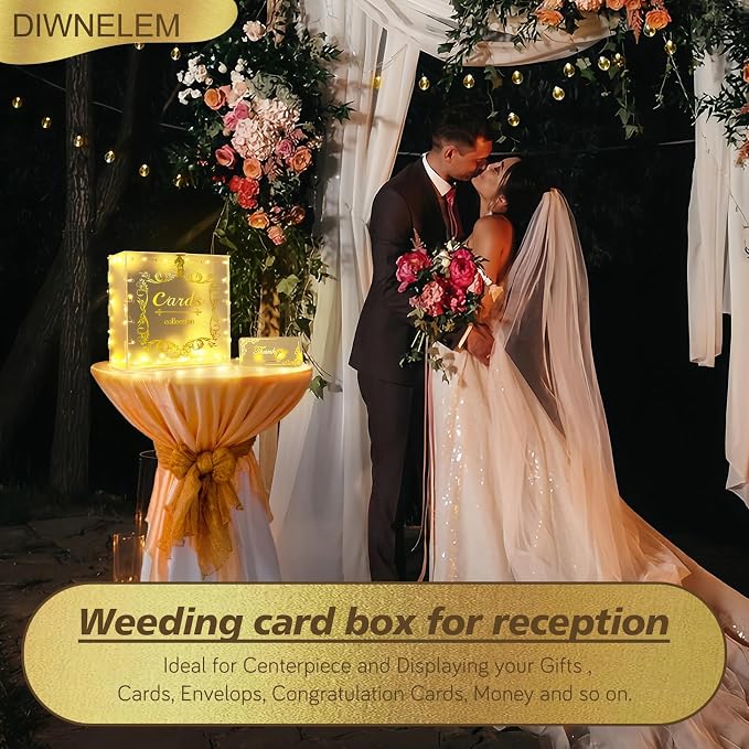DIWNELEM Acrylic Wedding Card Box - Image 6