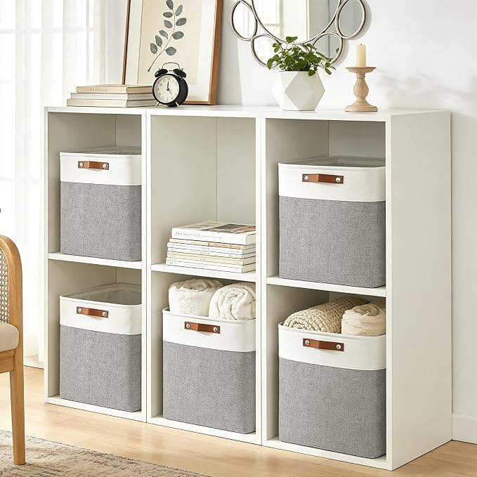 Bagnizer Large Fabric Storage Baskets | 50L Storage Bins, Decorative Linen - Image 3