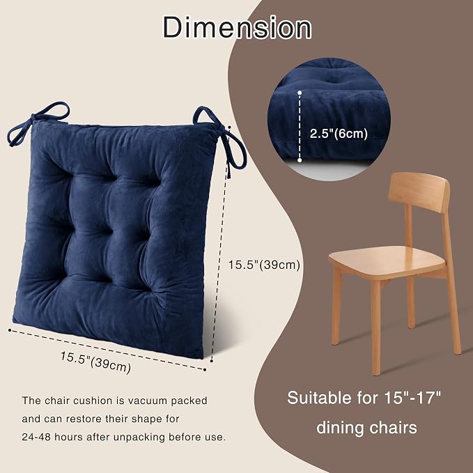 OVOV 1 Pack Chair Cushions for Dining Chairs Soft Seat Cushions for Kitchen - Image 2