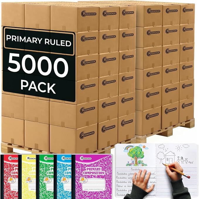 Rosmonde Mega Pallet Assorted Marble Composition Notebook, 100 Sheets, 9-3/4 x by Rosmonde