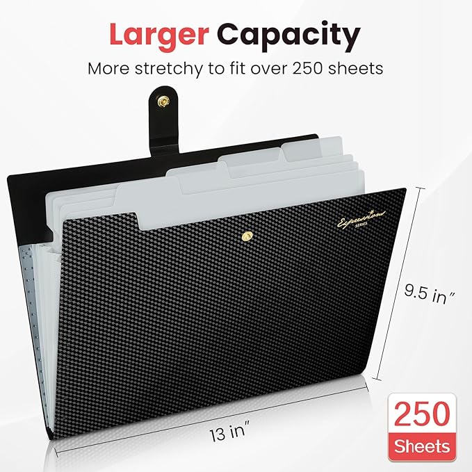 Sooez School Supplies File Folder, Letter Size Accordion File Organizer - Image 3