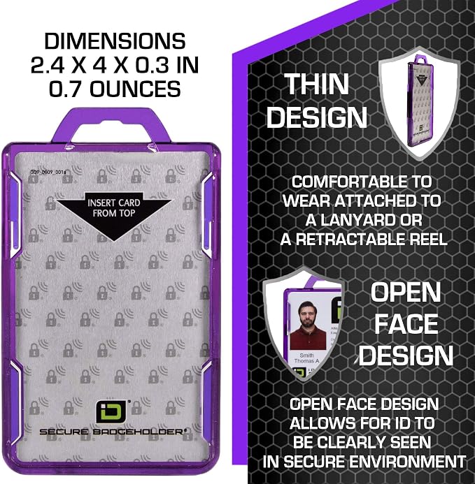 ID Stronghold - Pack of 5 - RFID Blocking Secure Badge Holder - Duolite 2 Card - Image 2