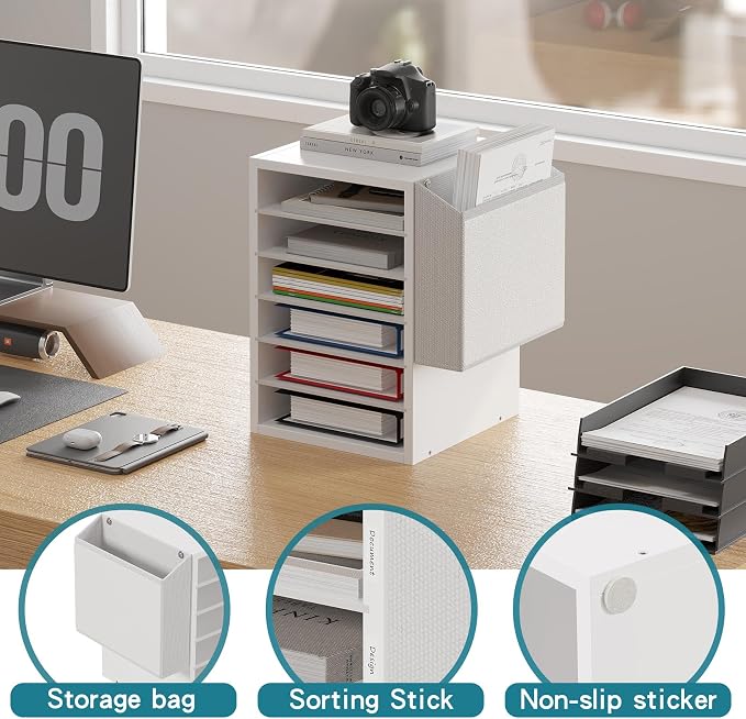 Unionly, 6 Tier Adjustable Countertop Mail Sorter, Mailboxes - Image 7