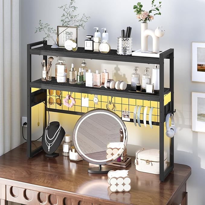 HOOBRO Desktop Bookcase, 37.4" Large Desk Shelf, 2-Tier Desktop Organizer - Image 4
