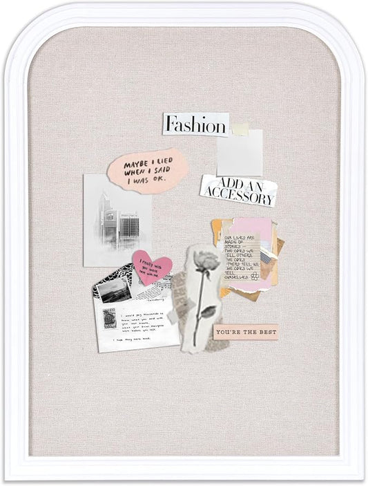 Bulletin Board with Linen, 23.6x17.7 inches Bulletin Board with White Wood by Aitakatta