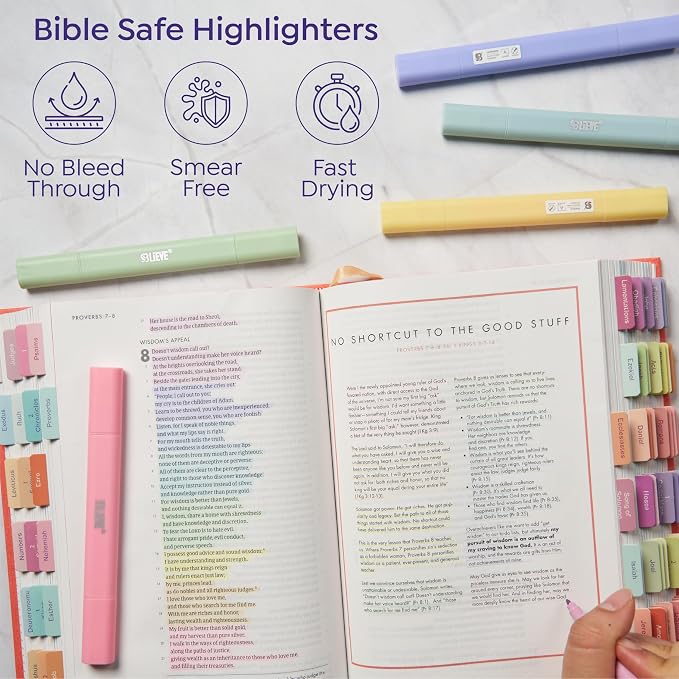 BLIEVE Bible Highlighters No Bleed Through, Pastel Colors, Dual Tip, 8 Pack | - Image 3