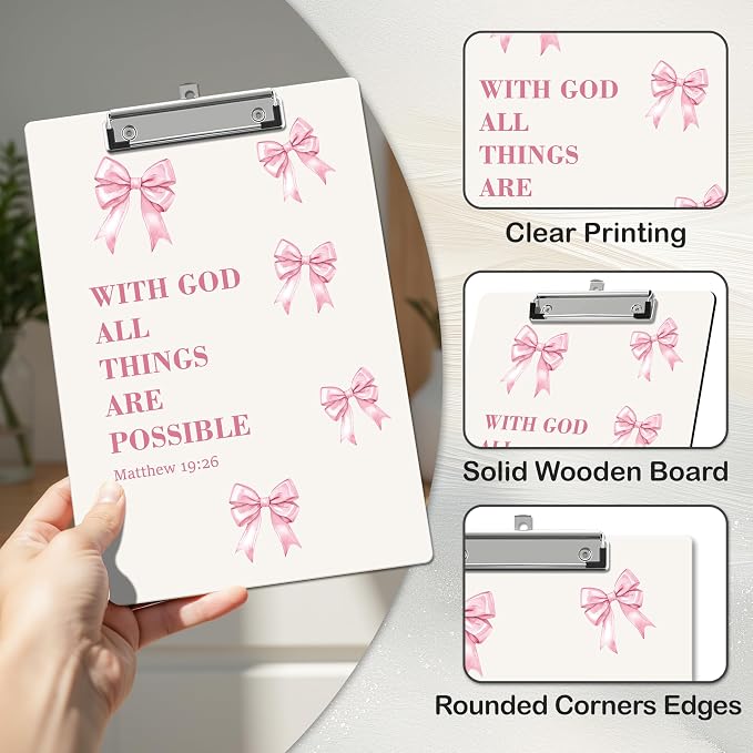 APIILVPQ Bible Verse Clipboard, Christian Wooden Clip Boards - Image 4