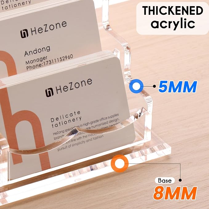 HeZone Business Card Holder for Desk Multiple Cards Display Stand Rack for - Image 7