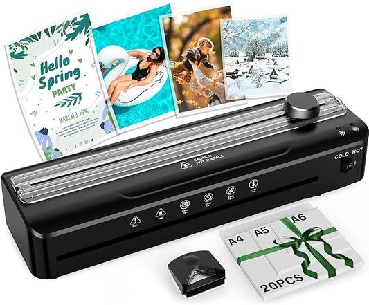 Laminator Machine 9 Inch Laminating Machine - A4 Cold Thermal Laminator Machine with Laminating Sheets, 8.5 x11 Personal Laminators for Teachers 90s Warm up, A4/A5/A6 Laminators for School Home-DeskLoop Office