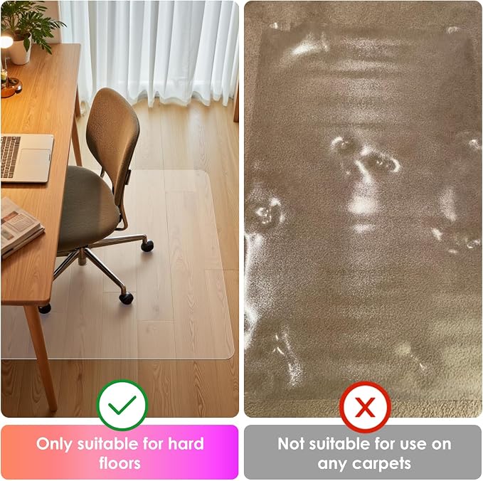 Azadx Office Chair Mat for Hardwood Floor 36 X 48, Plastic Mat for Office Chair - Image 3