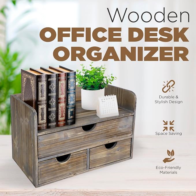 Besti Wooden Office Desk Organizer - Image 4