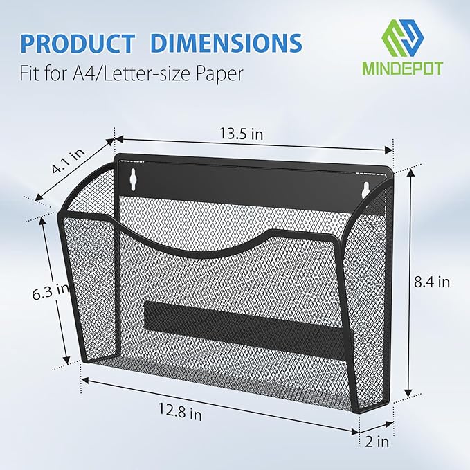 MINDEPOT Magnetic Wall File Holder - Image 2