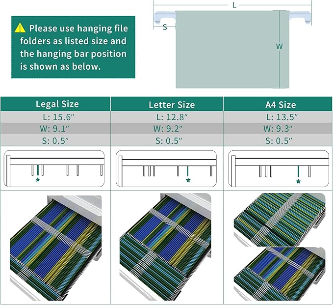 YITAHOME 3 Drawer Mobile File Cabinet, Metal Vertical File Cabinet with Lock, Filing Cabinet Under Desk fits Legal/A4 Size for Home Office, Fully Assembled, White-DeskLoop Office