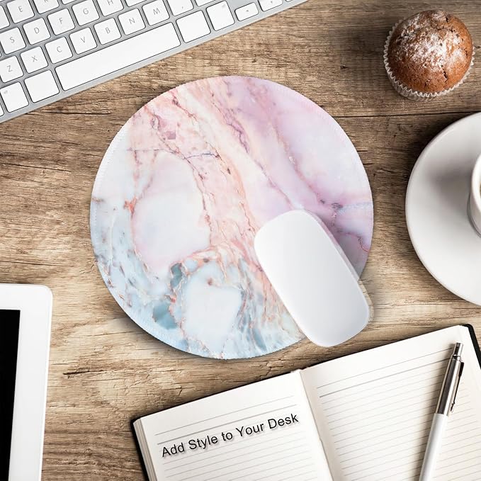 ITNRSIIET Marble Round Mouse Pad Pink Marble Customized Premium-Textured - Image 6