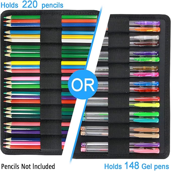 YOUSHARES Colored Pencil Case 220 Slots Pen Case Organizer - Image 2