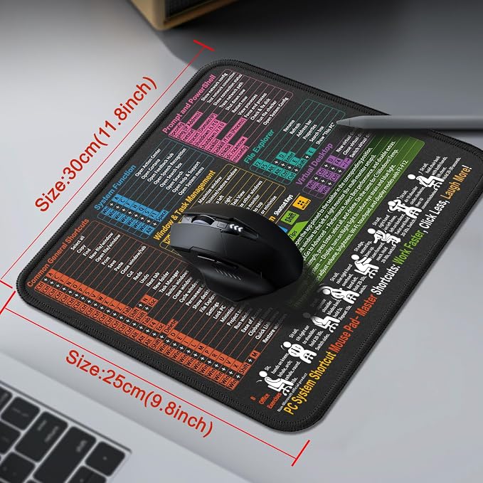 Kinevolve Mouse Pad for Windows Shortcuts – Small Window Cheat Sheet Desk Pad – - Image 4