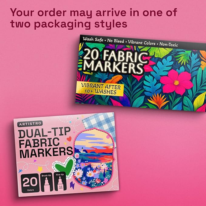 ARTISTRO 20 Fabric Markers for Clothes and Textiles – Permanent No-Bleed Fabric - Image 10