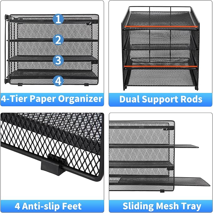 OPNICE 4-Tier Paper Organizer Letter Tray, Desk Organizers and Accessories - Image 3